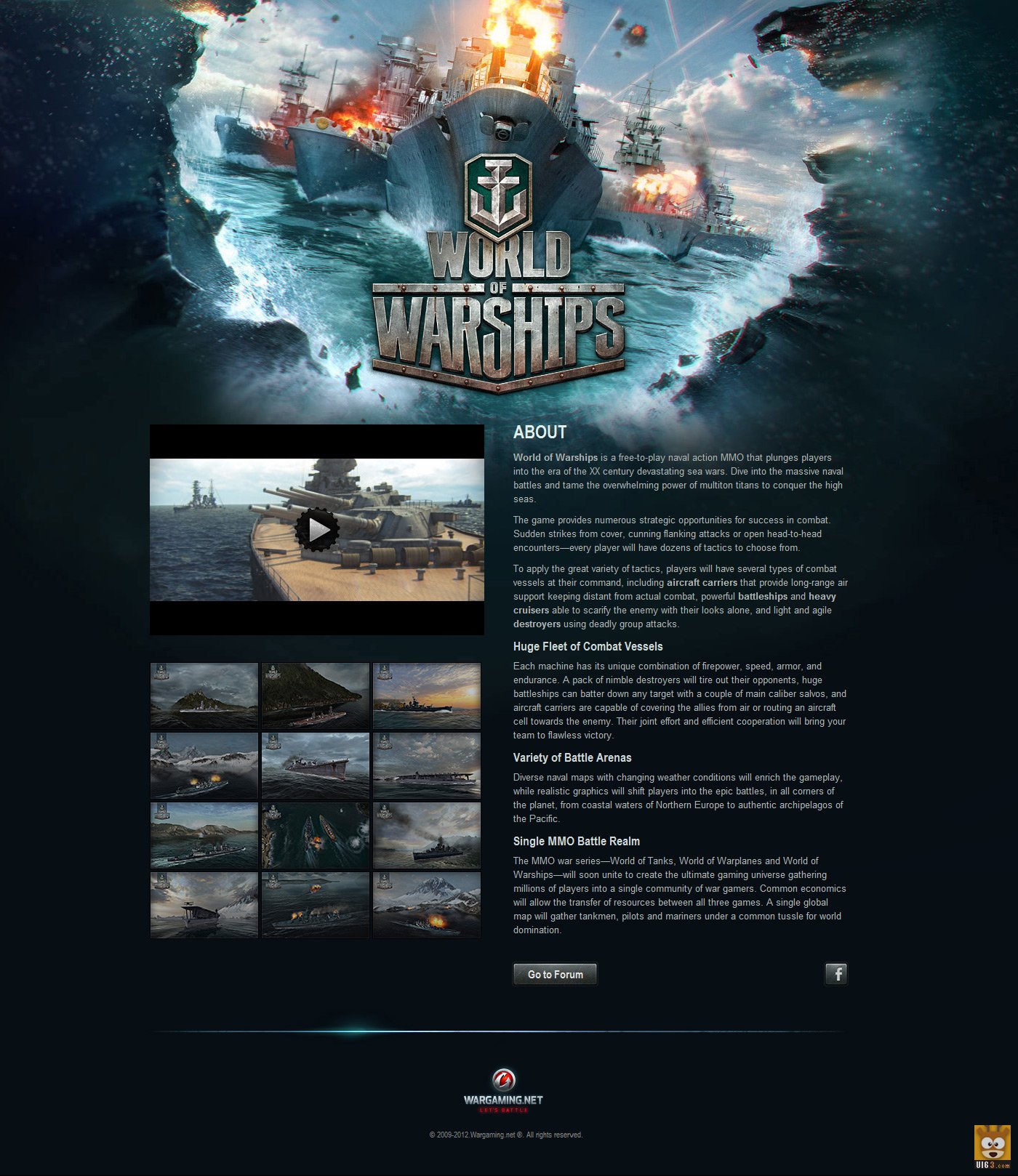 《World of Warships-Wargaming.NET》海洋战斗游戏UI网站_点击查看原图